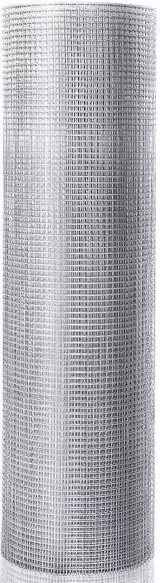 Rete metallica sottile color argento, rete in acciaio inossidabile, rete zincata per pollai, ideale per giardini, fabbriche, fattorie, lavori manuali o decorazioni d'interni (1,2 x 15 m)