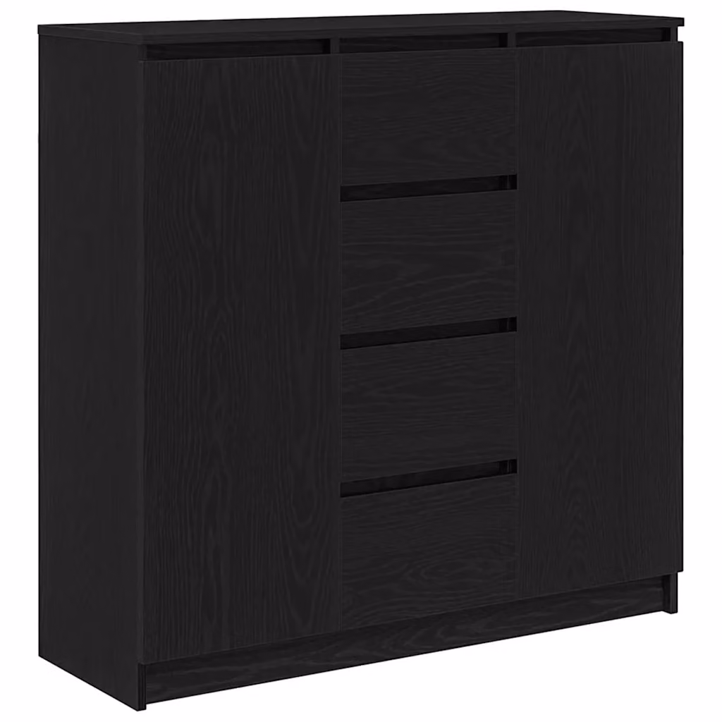 Credenza moderna con cassetti vidaXL in MDF color rovere nero L: 100,5 cm, P: 35 cm, H: 98,5 cm – 2