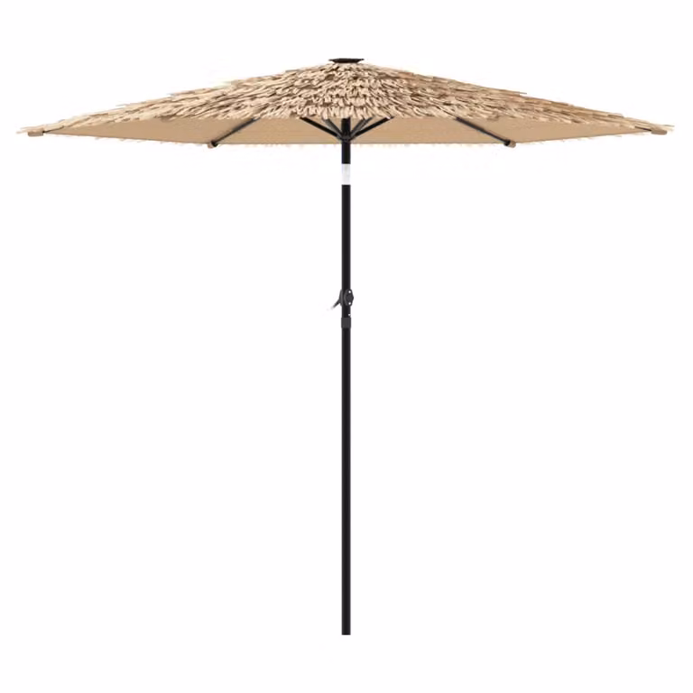 Ombrellone Giardino LED e Palo in Acciaio Marrone 268x268x226cm