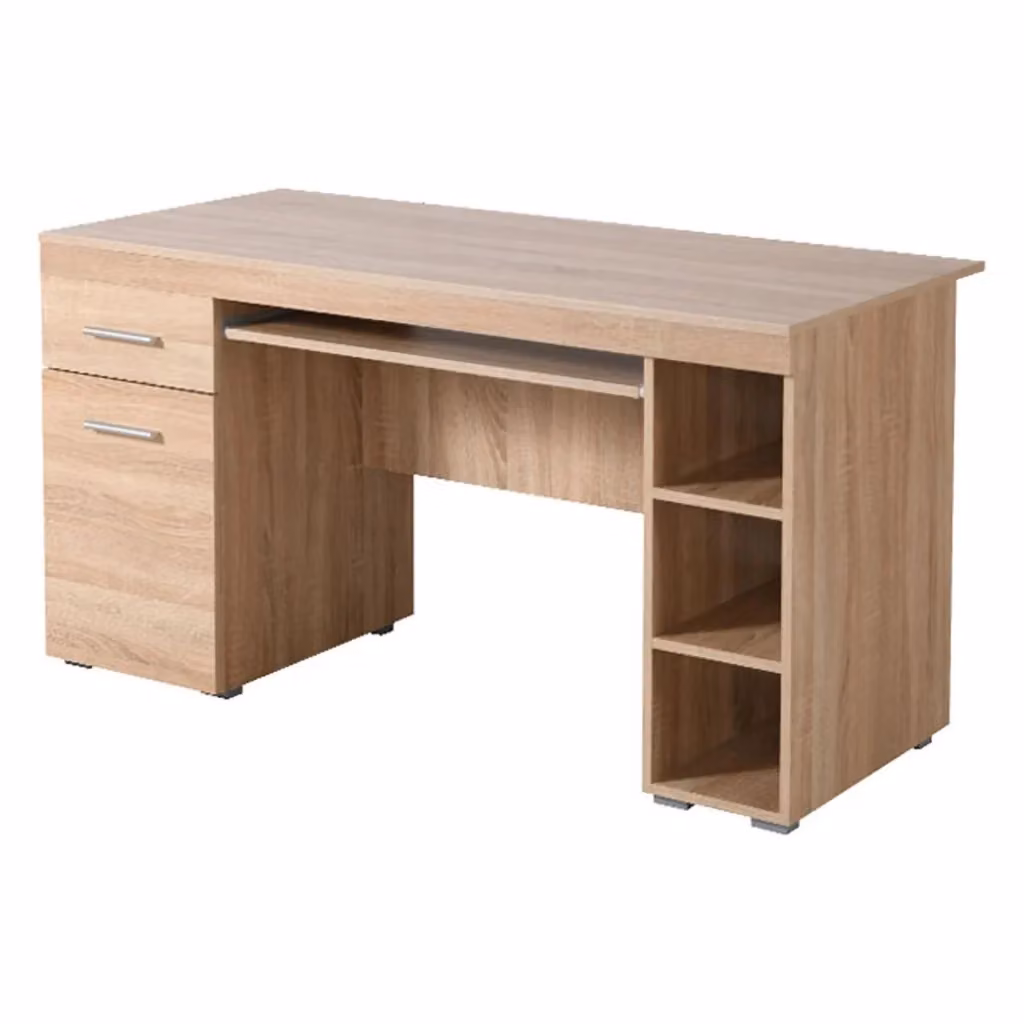 Scrivania Massafra DMORA con un cassetto, moderna, colore marrone rovere, L 145 cm x P 65.5 cm x H 75.5 cm – 2