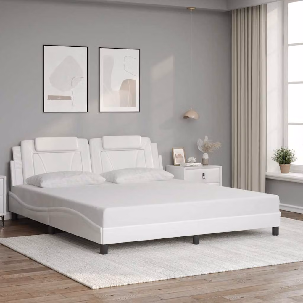 Giroletto Viana vidaXL in similpelle bianco per adulti L/P: 180 x 200 cm – 1