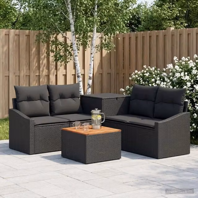 Set di divani 6 pz Nero 55 x 55 x 37 cm 3447286