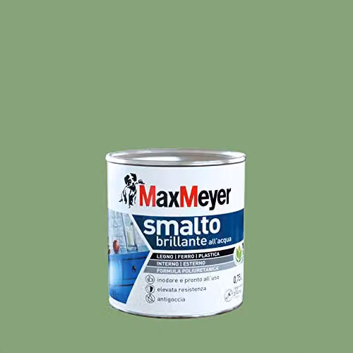 MaxMeyer Smalto Poliuretanico Brillante all'Acqua - Verde Cina - 0,75 l
