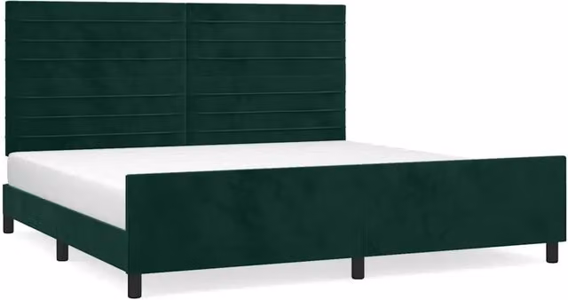 Letto matrimoniale | Letto per adulti | Giroletto senza Materasso Verde Scuro 200x200 cm in Velluto
