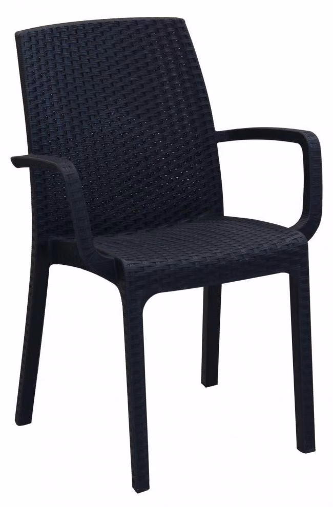 Sedia indiana 57x59x86 h cm in Wicker Antracite