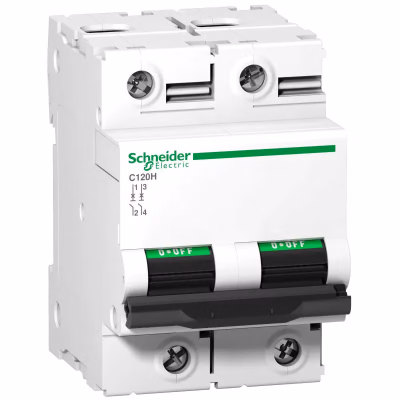 Interruttore automatico Schneider Electric C120H, 2 poli, 125 A, caratteristica D, 15 kA A9N18503