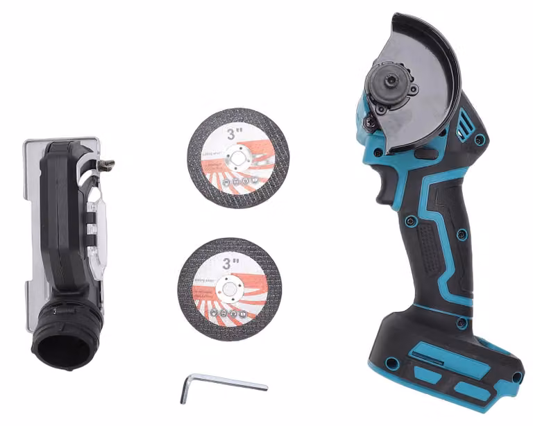 Sega circolare a batteria, mini, con lame da 3 pollici e protezione antipolvere, ideale per il taglio di legno, lavori di bricolage e riparazioni domestiche