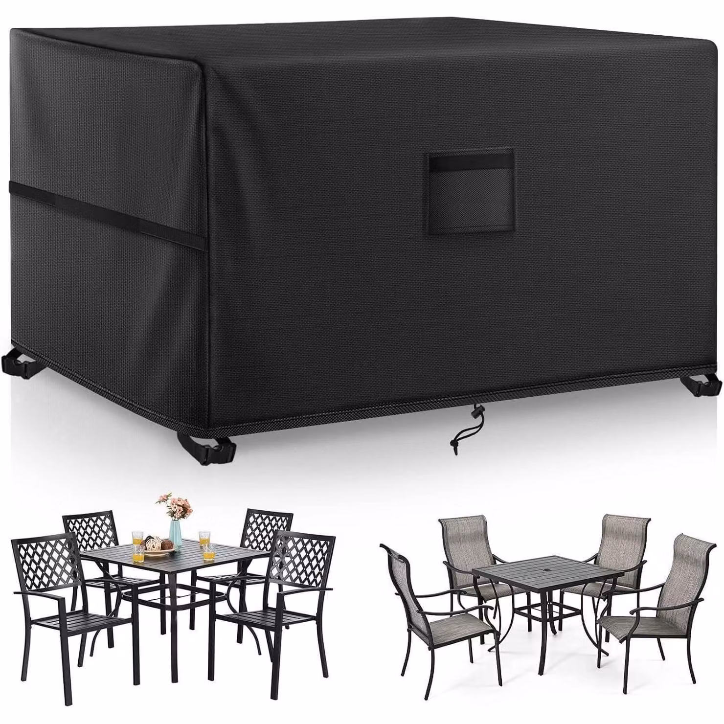 Copertura per mobili da giardino, dimensioni 120x90x74 cm, impermeabile, realizzata in tessuto Oxford 420D, resistente al vento e con protezione UV