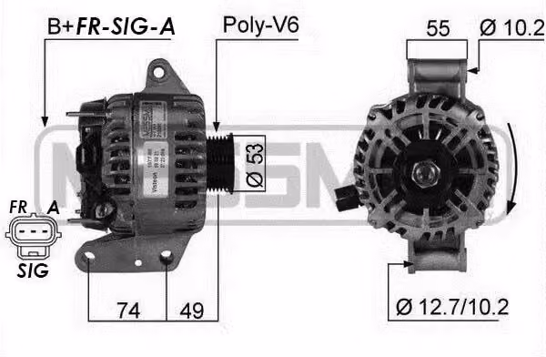 ERA 210241A Alternatore 90 A 12 V per FORD MONDEO III Station Wagon (BWY), MONDEO III (B5Y), MONDEO III Berlina (B4Y) e JAGUAR