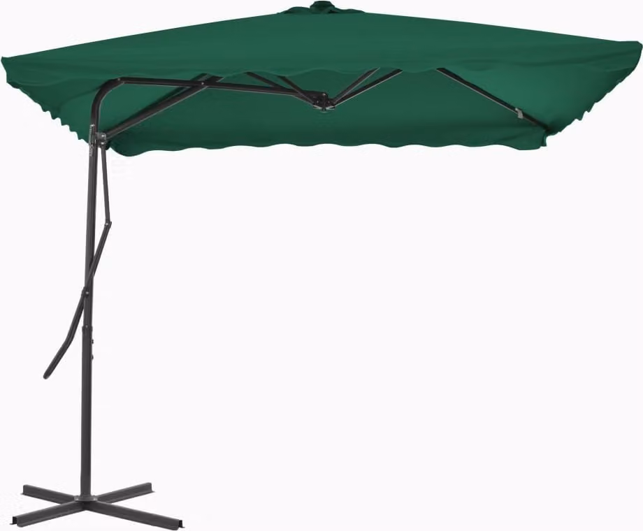 The Living Store Ombrellone con palo in acciaio 250×250 cm Verde