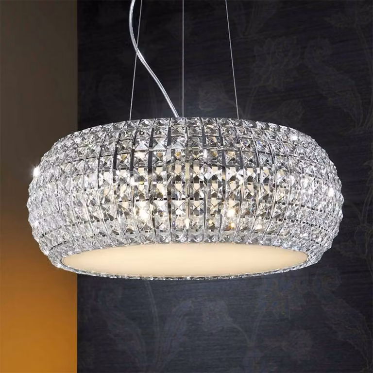 Schuller Valencia Lampada a sospensione in cristallo DIAMOND, Chiaro / Trasparente, Soggiorno / Sala da pranzo, Cristallo, Lampada a sospensione