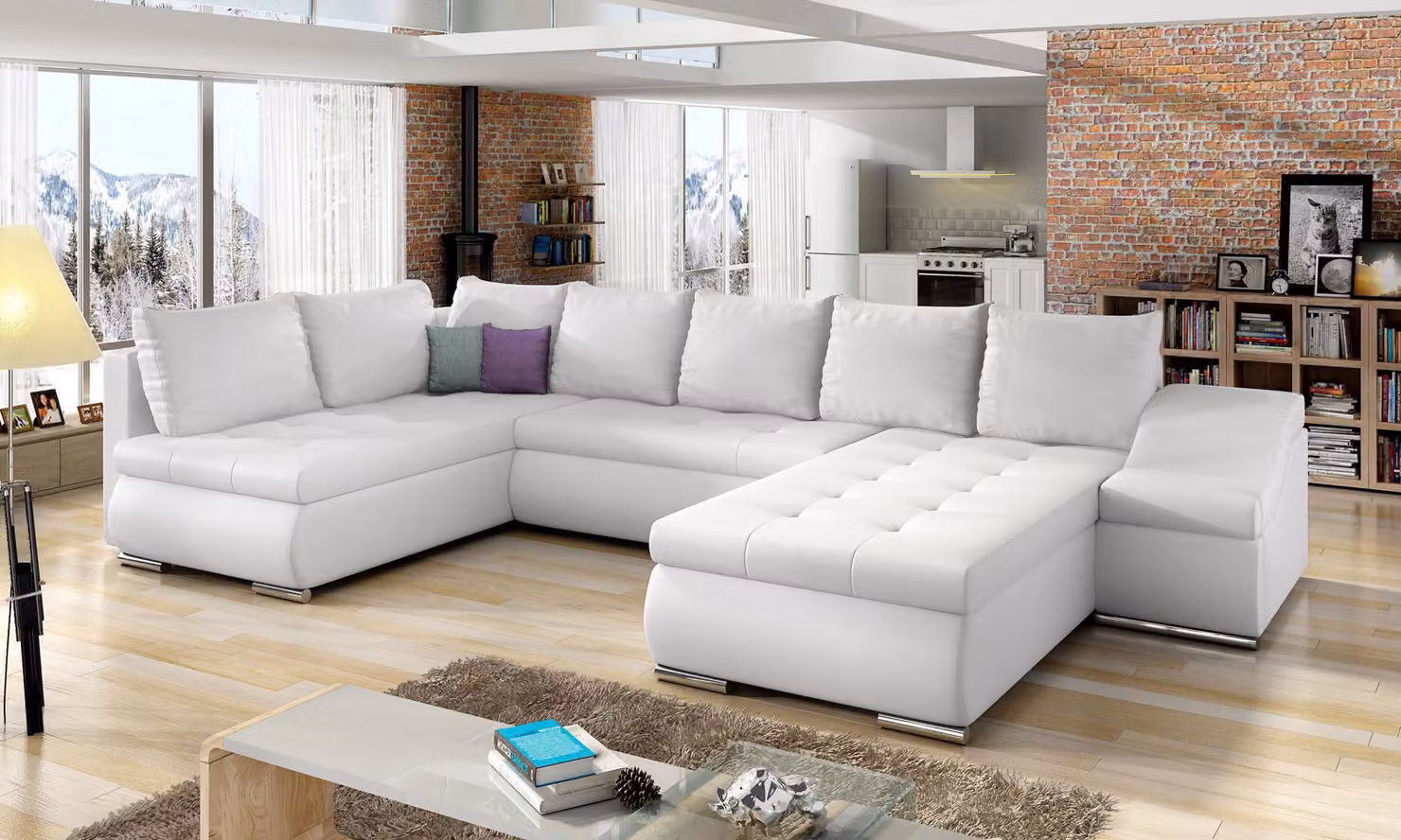 XXL Big Wohnlandschaft Couch Polster Ecksofa Sofa Couchen Sofas Garnitur