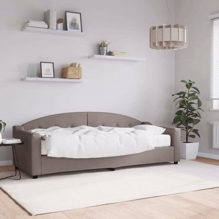Maison Exclusive - Divano letto con materasso color taupe 80x200 cm in tessuto