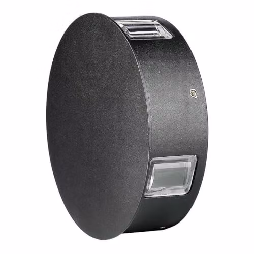 Lampada LED da Muro Rotondo 4W 110LM/W Colore Nero 3000K IP65