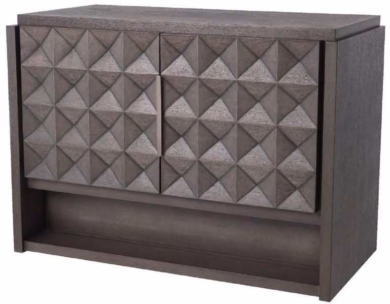 Credenza Casa Padrino colore moka/bronzo 115 x 56 x h. 83 cm - Mobile in legno massiccio a 2 ante con effetto 3D nei frontali - Mobili