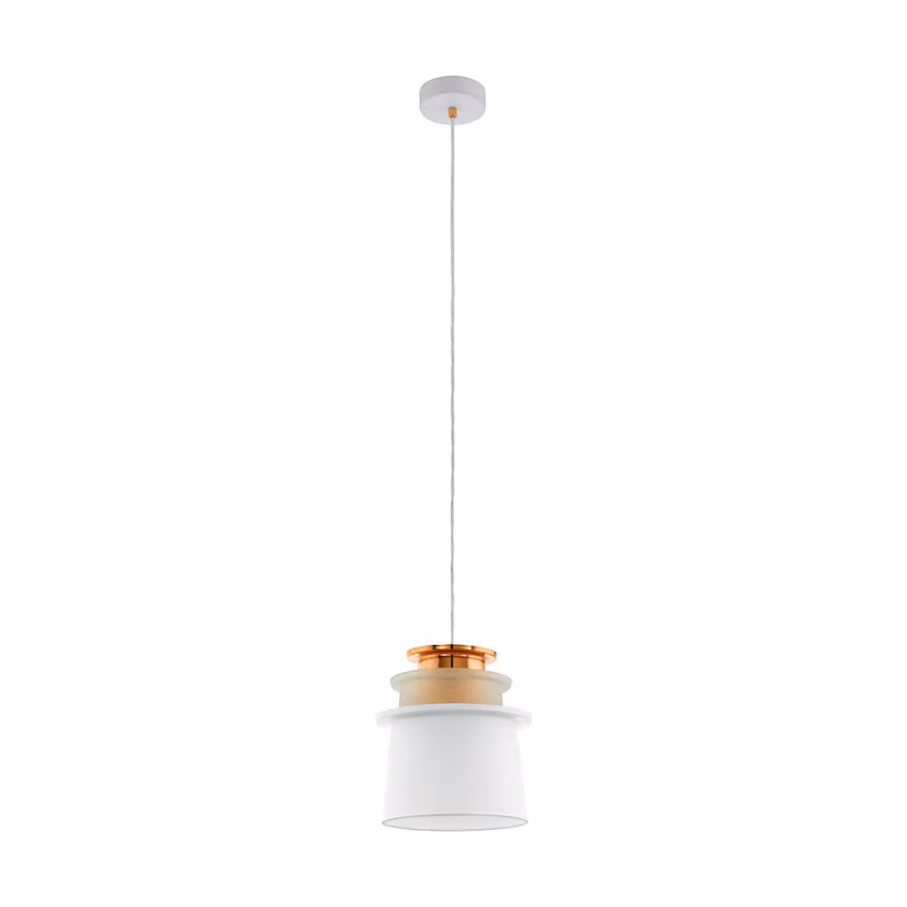 Lampada a sospensione E27 in rame bianco satinato Scazon