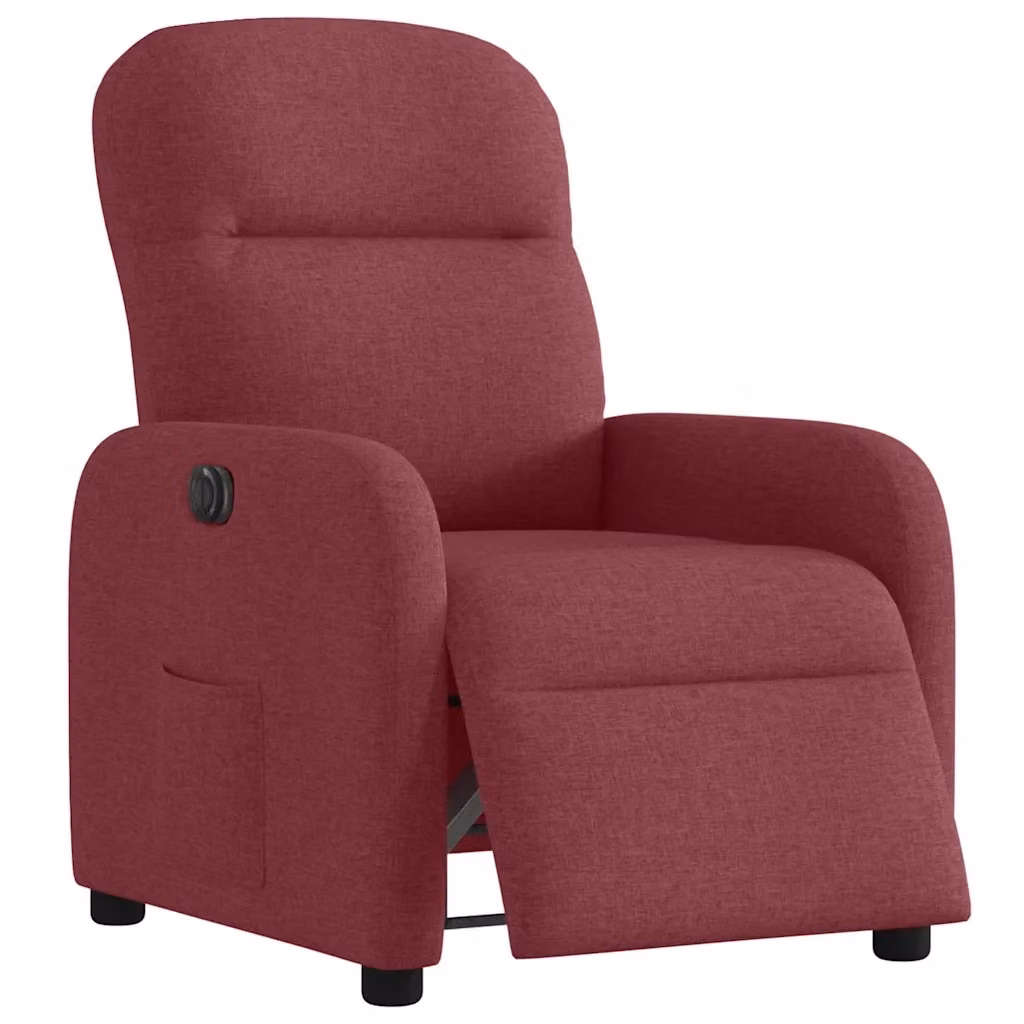Poltrona elettrica reclinabile relax vidaXL in tessuto rosso con braccioli – 2