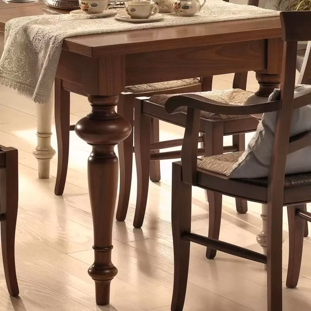 Tavolo da pranzo allungabile in legno Mobili 2G colore noce L: 160 cm, P: 90 cm, H: 80 cm – 3