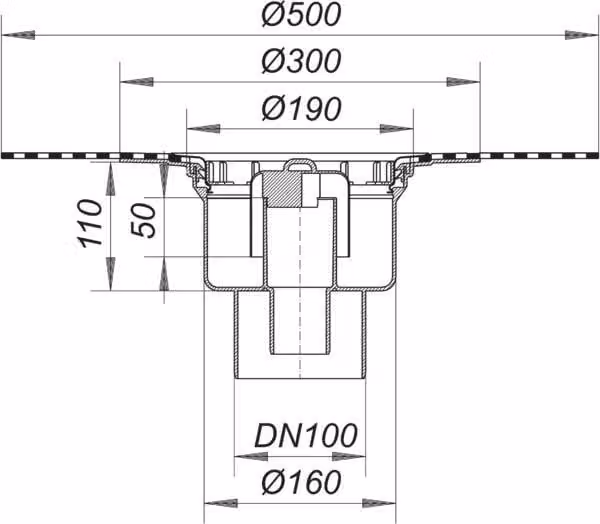 Corpo di scarico Dallmer 61 HT DallBit, DN 100