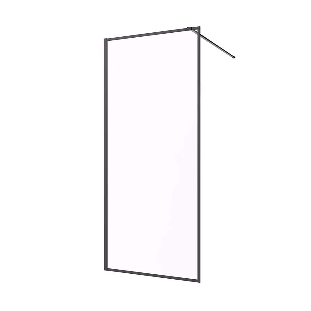 Doccia walk-in Rodi con vetro trasparente e profili neri, L: 120 cm, P: 70 cm, H: 80 cm – 2