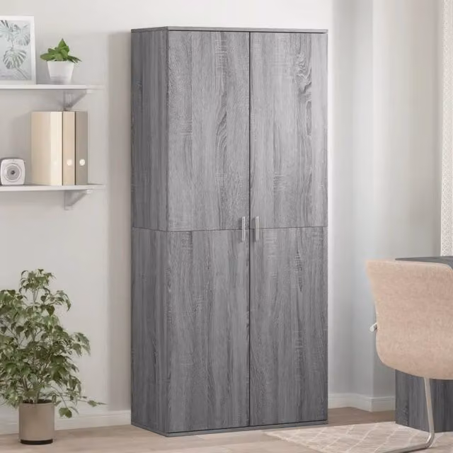 Scarpiera-Scaffale per scarpe Grigio Sonoma 80x39x178 cm in Legno Multistrato