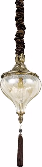 Lampada a sospensione Art Déco Harem IDEAL LUX in metallo ottone brunito e vetro trasparente con attacco E27