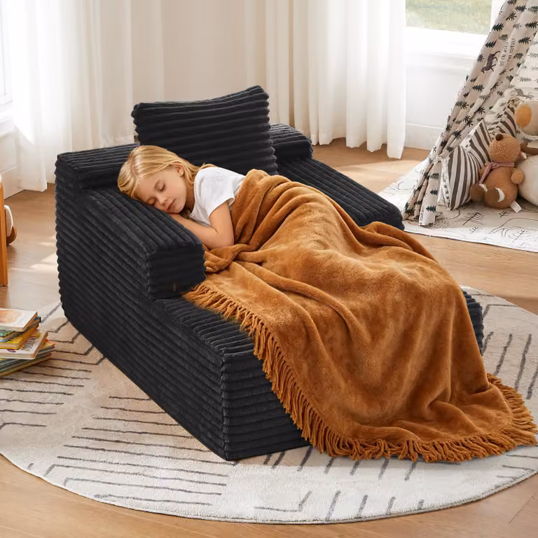 Divano chaise longue in corda, divano letto senza struttura interna e poltrona relax, imbottitura in schiuma ad alta densità con molle insacchettate, non richiede montaggio, colori neutri