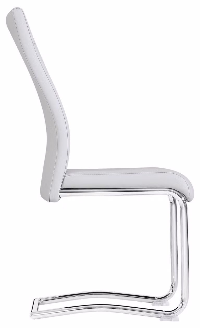 Set da 4 sedie da pranzo e da cucina LOANO, struttura cromata, rivestimento in ecopelle grigia
