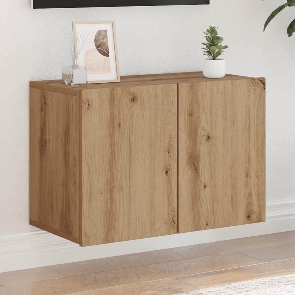Mobile TV da parete vidaXL in legno Rovere Artigianale, Marrone, L 60 cm x P 30 cm x H 41 cm