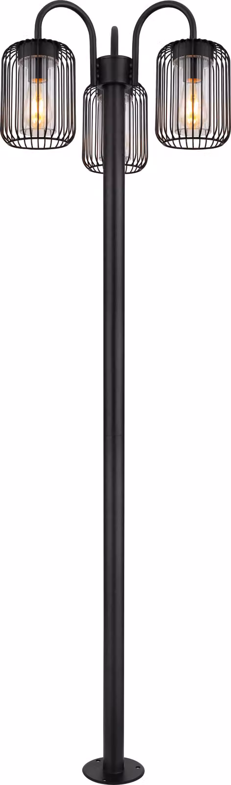 Globo Lighting Lampada da esterno in acciaio inox nero opaco, 3x E27