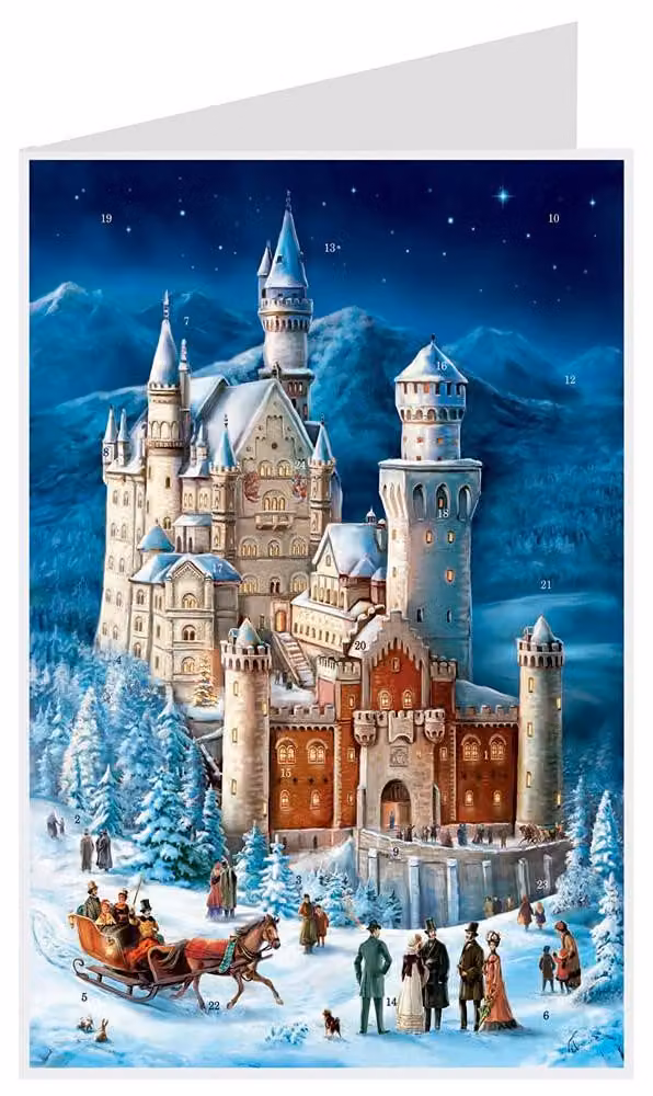 Cartoline - Calendario dell'Avvento di Neuschwanstein: Calendario dell'Avvento in carta