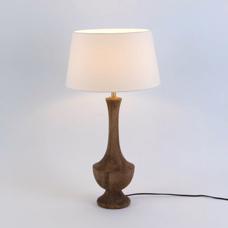 Holländer Lampada da tavolo SUBASIO, Legno scuro, Soggiorno / Sala da pranzo, Legno, Lampada da tavolo