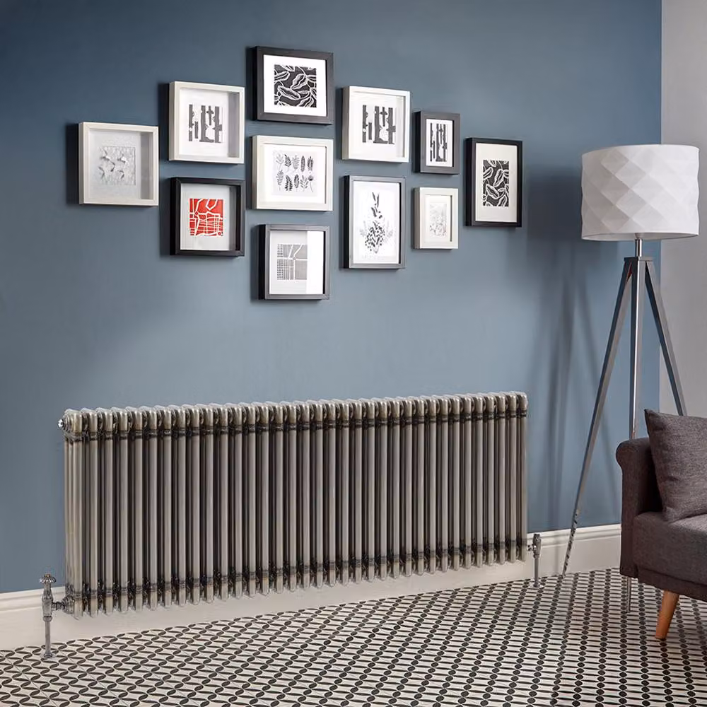Radiatore a Colonna Tradizionale Orizzontale in Metallo Grezzo Laccato - 600 mm x 1595 mm (tripla colonna) - Regent