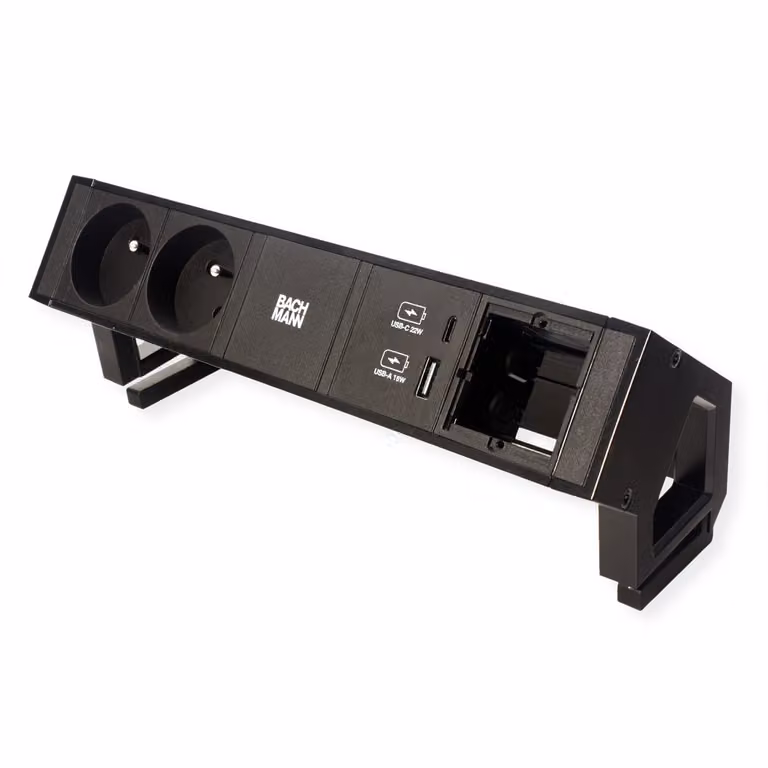 Bachmann Desk2 2Xute 1Xusb A/C 22W 1Xcm 0,2M Gst18 Ral9005
