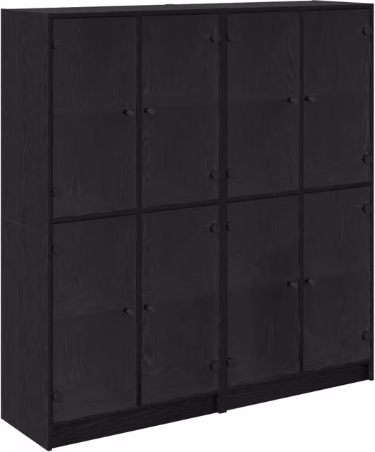 Credenza 2 pz | Madia | Buffet da pranzo | Armadio da pranzo Rovere Nero 68 x 37 x 142 cm Legno multistrato