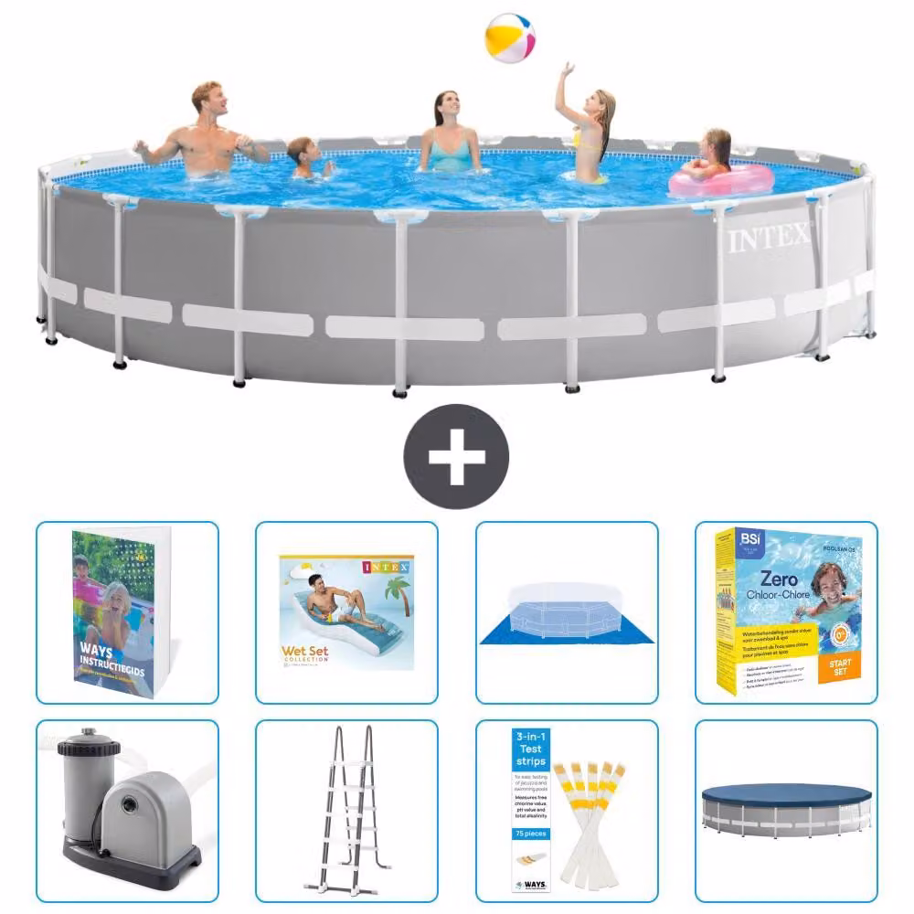 Struttura per piscina a forma di prisma - 610x132 cm - composta da 7 elementi - modello S639