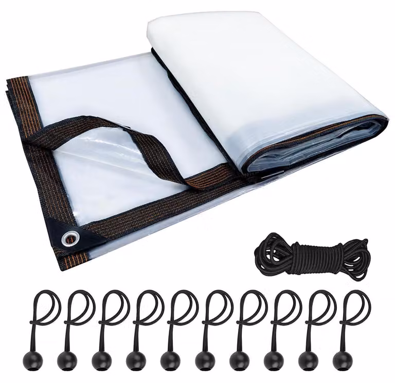 Telo protettivo trasparente, 2x3 metri, con occhielli, impermeabile, in PVC