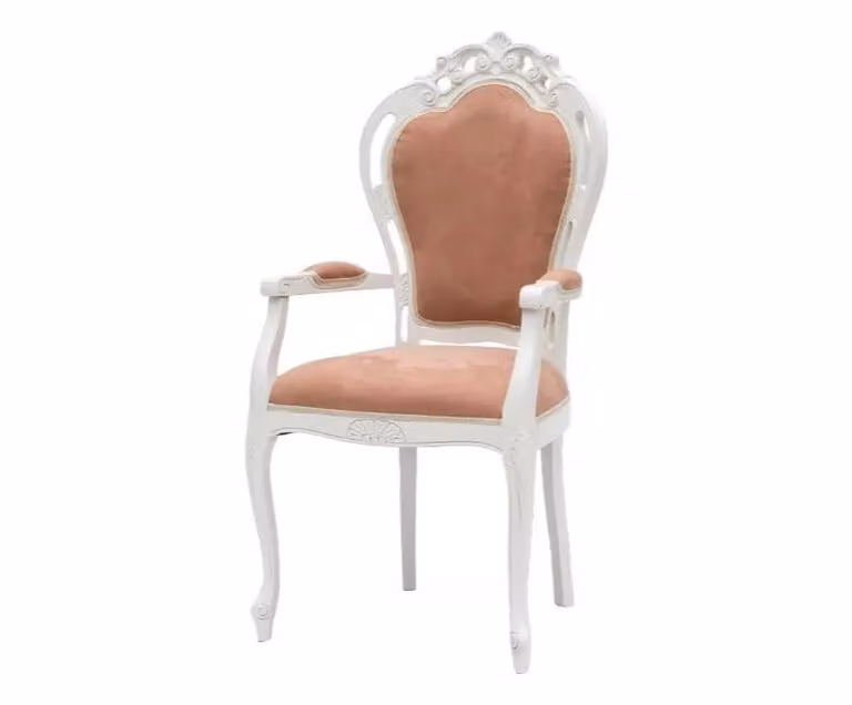 Capotavola shabby chic in legno di faggio laccato bianco e tessuto rosa antico Mobili 2G L/P/H: 60 x 55 x 110 cm