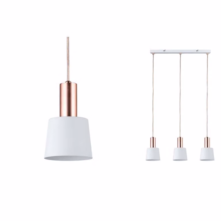 Lampada a sospensione Paulmann Neordic Haldar, max. 3 x 20W, attacco E14, bianco/rame opaco, 230V, metallo
