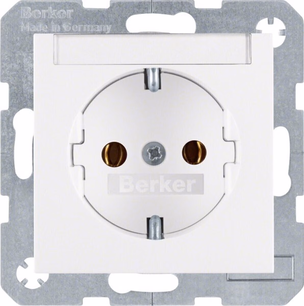 Berker 47501909 Presa SCHUKO con campo di etichettatura bianco polare opaco Berker S.1/B.3/B.7