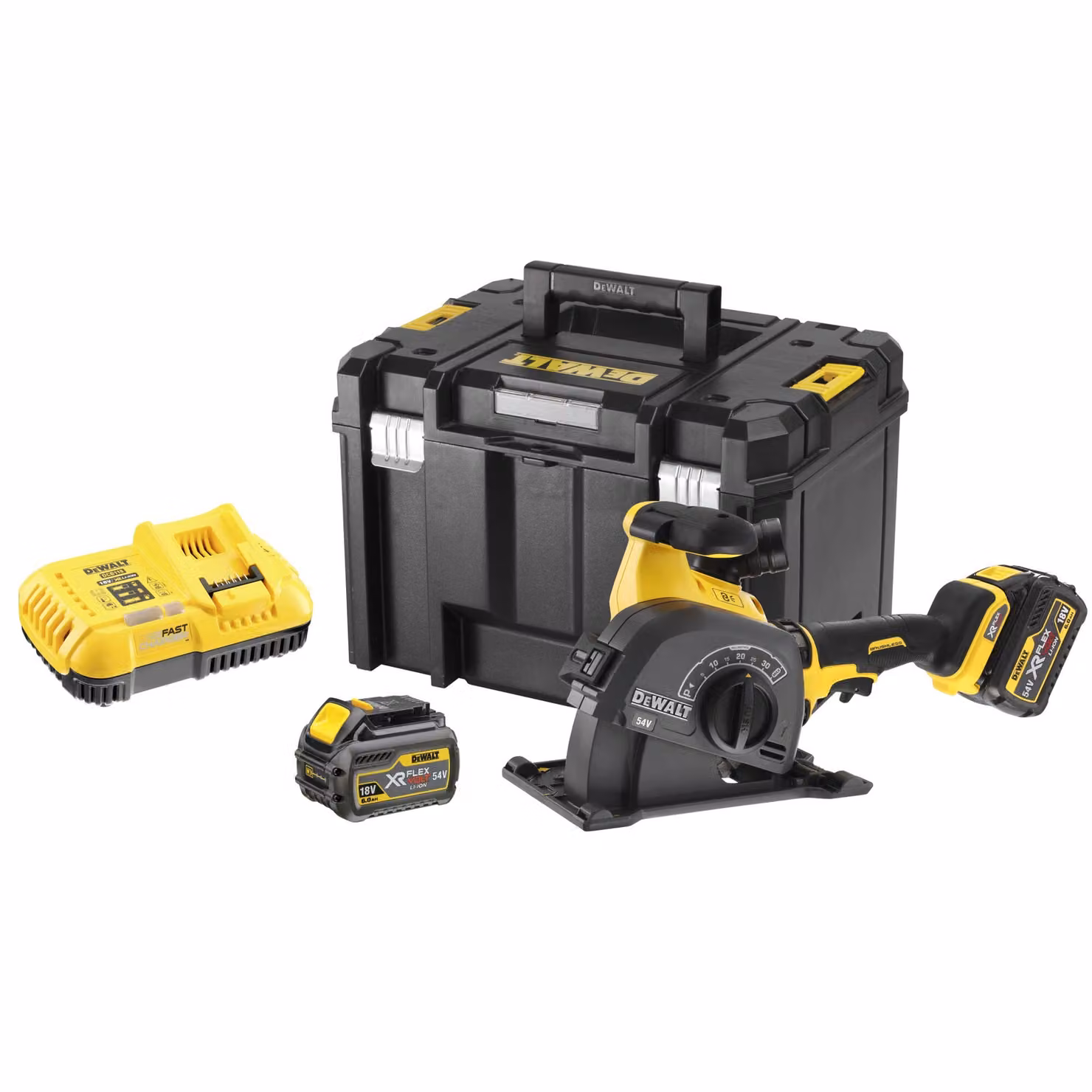 Dewalt flexvolt bruzdownica 54v 125mm 2x6,0ah dcg200t2