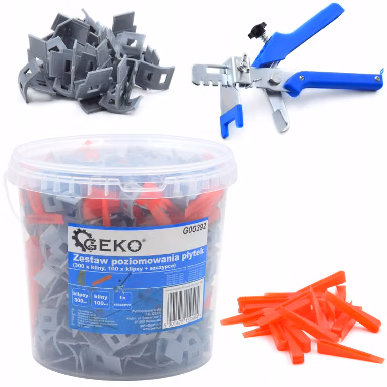 GEKO Sistema di livellamento per piastrelle con cunei e clip, set 401 pezzi G00392