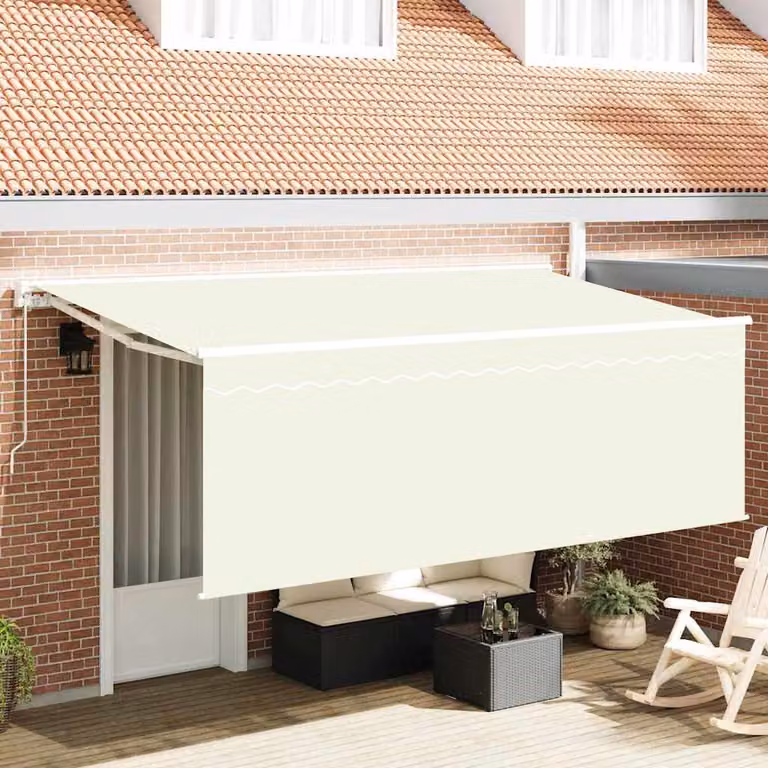 Tenda retrattile vidaXL in poliestere e alluminio, colore beige, L: 350 cm x P: 200 cm