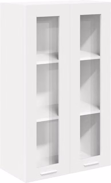 Armadio a muro moderno HELLOSHOP26 in legno composito bianco con ante a battente, ideale per cucina o soggiorno, L: 60 cm, P: 31 cm, H: 100 cm