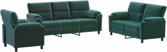 Set di divani 3 pcs Verde Scuro Velluto 3430478