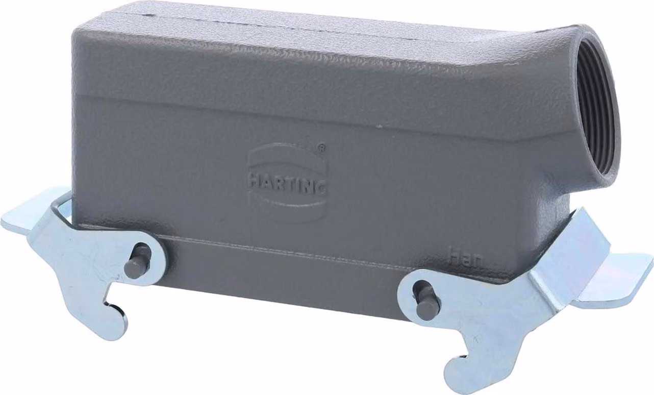 HARTING Han 24B Custodia a manicotto bassa, 1xM32 uscita cavo laterale, con 2 staffe trasversali Vite M32 Area di serraggio