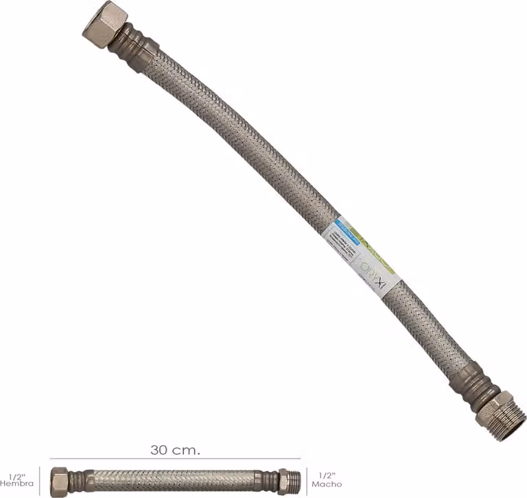 Tubo flessibile in acciaio inox Thermo Maschio 1/2" - Femmina 1/2" Lunghezza 300 mm