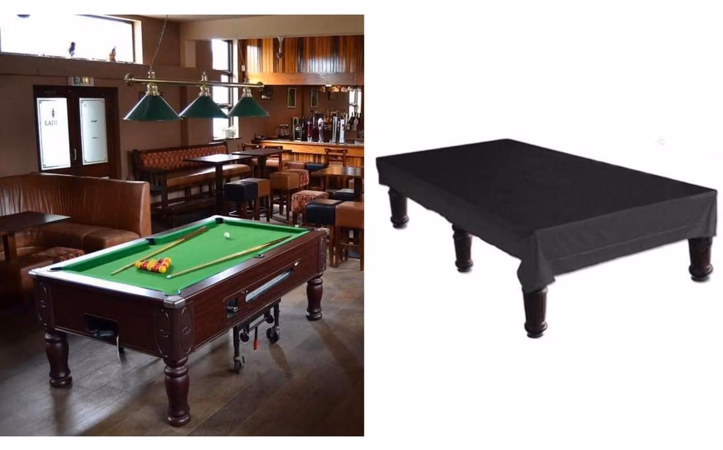 Telo protettivo per tavolo da biliardo, mobili da giardino, dimensioni 245 x 140 x 20 cm, impermeabile, colore nero