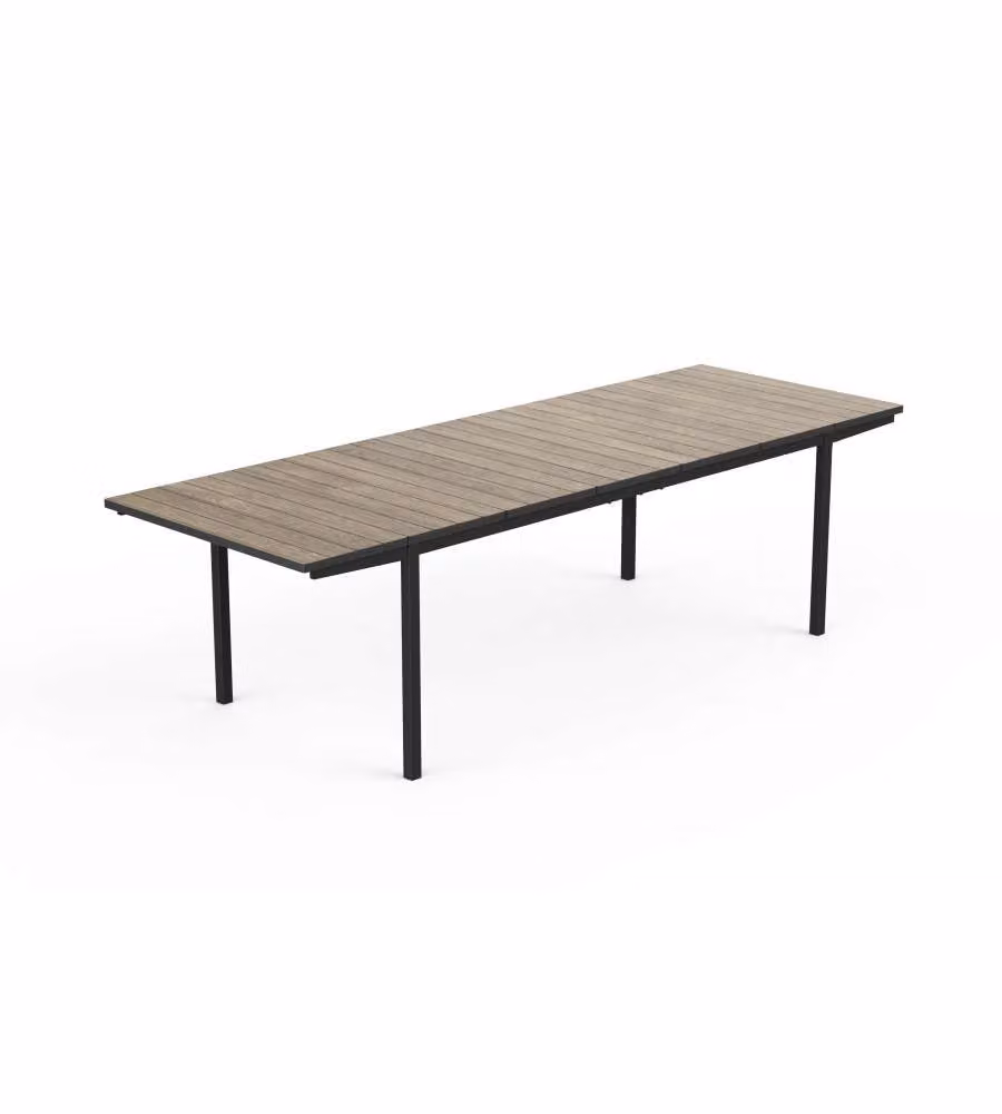 Tavolo da giardino allungabile Keter Porto in polipropilene effetto legno Ash e colore Antracite L: 191-267 cm, P: 90 cm, H: 75 cm – 1