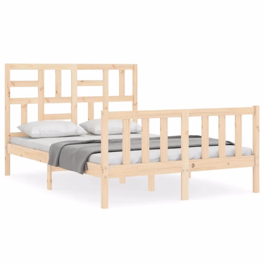 Giroletto vidaXL in legno massello di pino non trattato con doghe piatte fisse L/P/H: 205.5 x 145.5 x 104.0 cm – 2